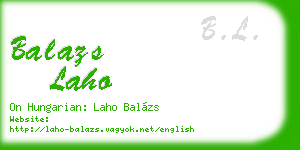 balazs laho business card